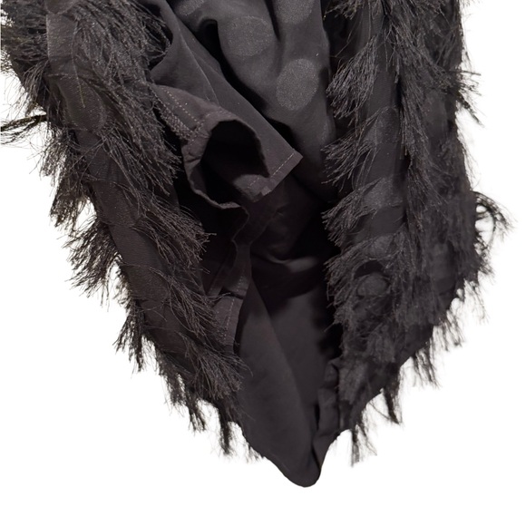 Anthropologie EUC Size 8 Pretty Black Sleeveless Fringe Cocktail Dress (0605) - Picture 5 of 12